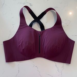 knix Catalyst Front Zip Sports Bra Burgundy Sz8
